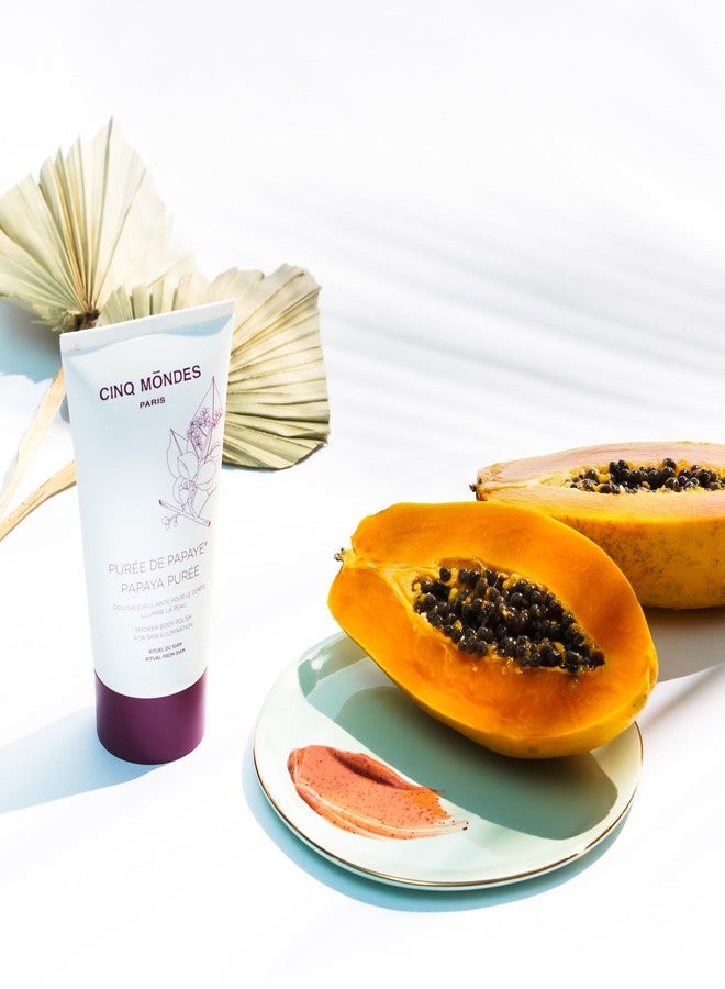 Cinq Mondes Papaya Puree Exfoliating Body Polish-5.0 Fl.Oz. - Daily Body Wash And Body Scrub In One For The Shower - All Skin Types Benefit - Safe For Sensitive Skin - Image 3