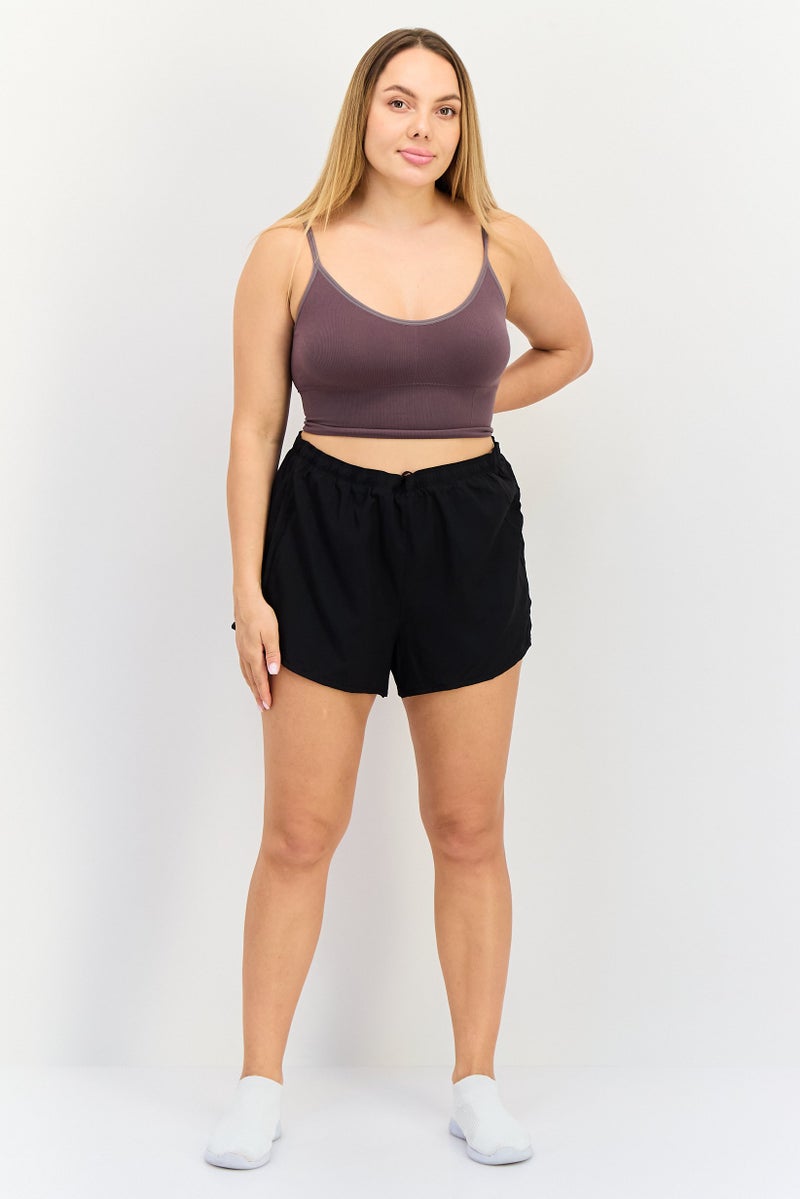 Reebok شورتات جري رياضية نسائية مناسبة باللون الأسود - Image 2