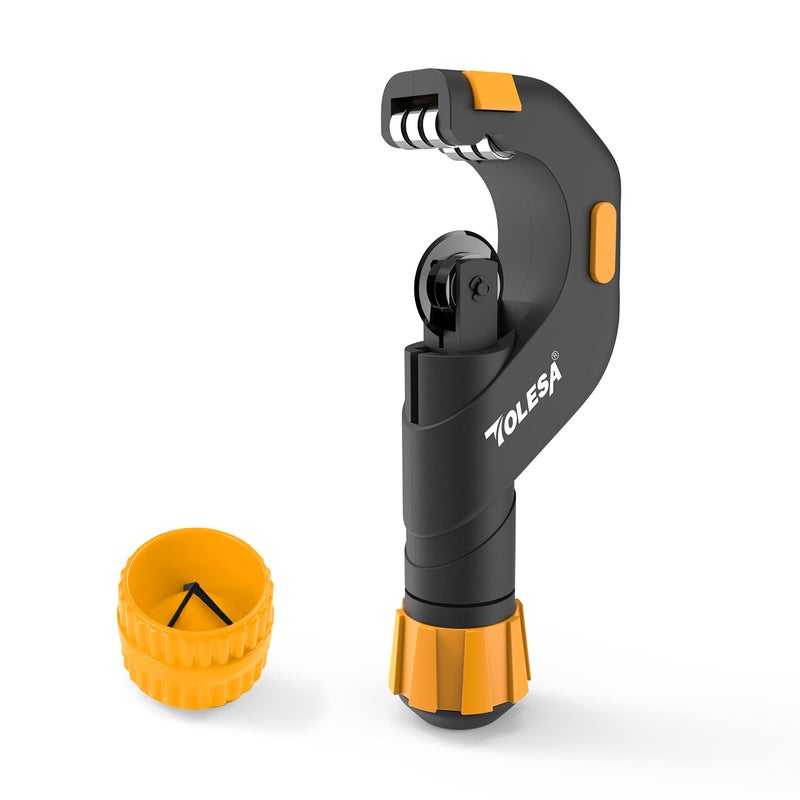 TOLESA Pipe Cutter Tool 3/16"-2" OD, Heavy Duty Metal Pipe Cutter With Deburring Tool Pipe Reamer Sharp Copper Tube Cutter Speed Cutting Tubing Cutter For Stainless Steel Aluminum Brass Pipe - Image 1