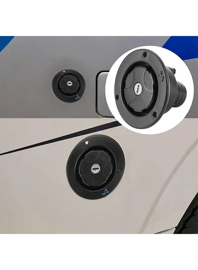 Lockable Black RV Water Tank Door Leak Proof Gravity Fill Cap for Freshwater Tanks - Image 1