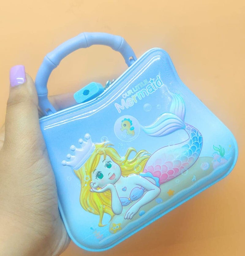 Tera13 TERA 13 Stylish Mermaid Piggy Bank For Girls Kids - Lock, Modern Theme, Return Gift-Multicolor - Image 4