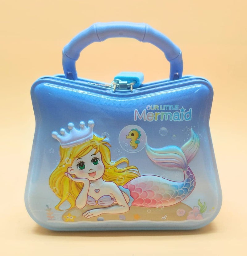 Tera13 TERA 13 Stylish Mermaid Piggy Bank For Girls Kids - Lock, Modern Theme, Return Gift-Multicolor - Image 1