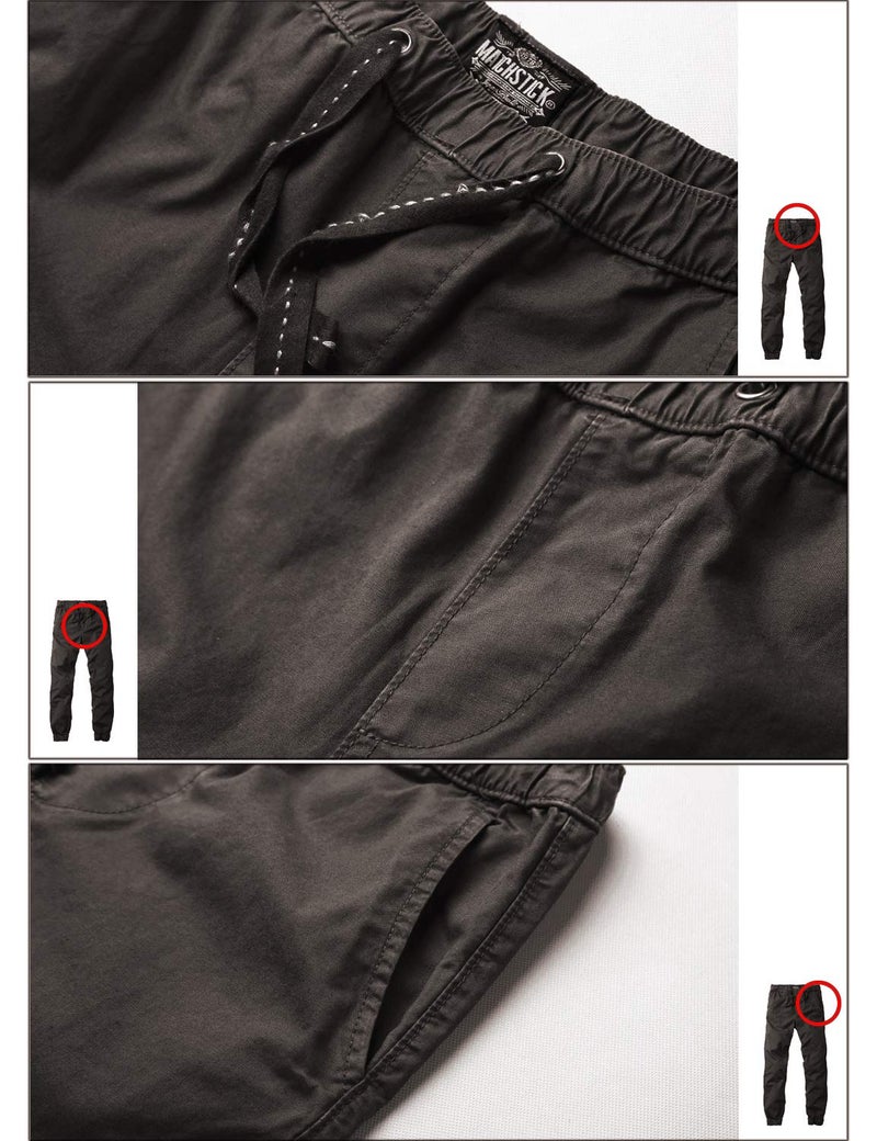 Match Men's Loose Fit Chino Washed Jogger Pant (38, 6535 Dark Khaki) - Image 4