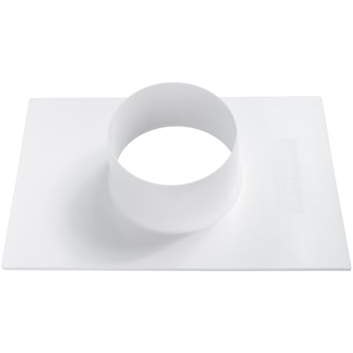 Vent Systems 4 Inch Duct Connector Flange White Plastic Straight Ventilation Plate Adapter HeavyDuty HVAC Air Vent Fitting for Wall Ceiling or Floor Mounting Easy Indoor Installation