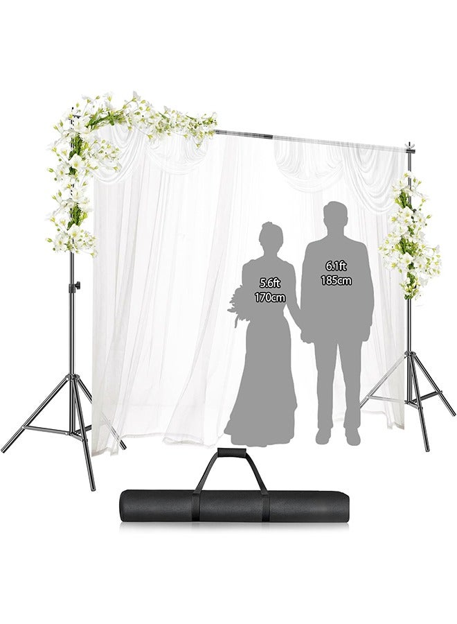 Arabest Photo Video Studio Photography Backdrop Stand,6.6 x 9.8ft Adjustable Photo Background Holder,Back Drop Banner Stand Support System Kit with Carry Bag and 2 Clips  - Image 1