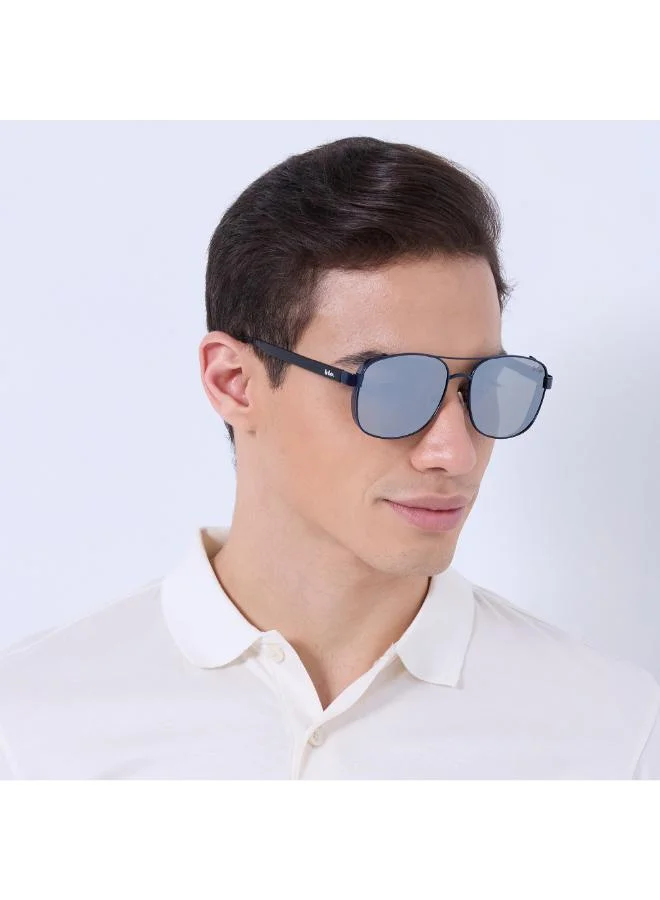Lee Cooper Polarized Sunglasses Matte Dark Blue Frame Silver Mirror Mirror Lens 59mm  - LC1209C03