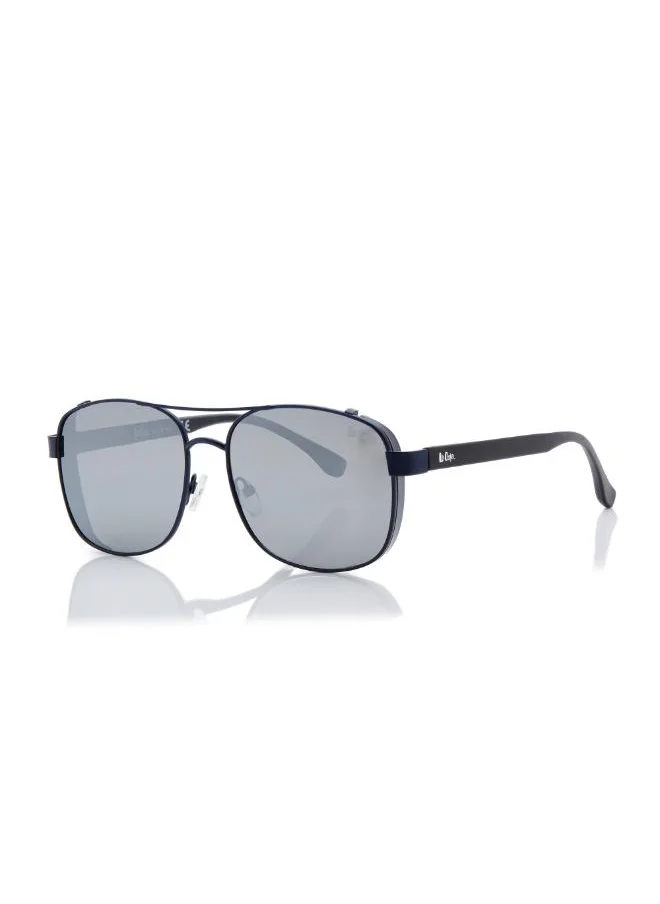 لي كوبر Polarized Sunglasses Matte Dark Blue Frame Silver Mirror Mirror Lens 59mm  - LC1209C03