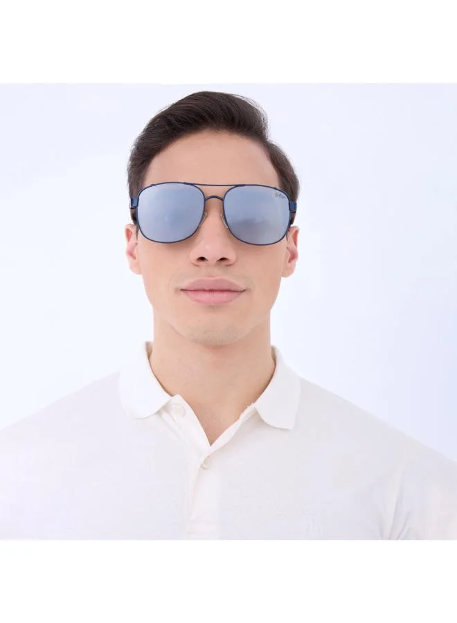 Lee Cooper Polarized Sunglasses Matte Dark Blue Frame Silver Mirror Mirror Lens 59mm  - LC1209C03