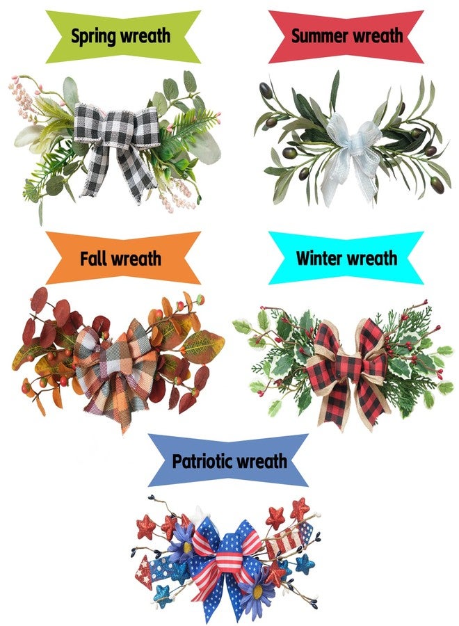 Idyllic 12 Inch Interchangeable Seasonal Welcome Sign Front Door Wreath Decor Wooden Plank with 5 Replaceable Wreaths and 12 Holiday Signs for Year Round Holiday Home Decor Front Door Fireplace - Image 3