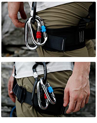 BYANG Heavy Duty Locking Climbing Carabiner Clip CE Rated 25 kN 5600 LB Rugged Terrain Approved Industrial Strength Twist Lock Carabiners Clips for Rigging, Ropes, Hammocks, Camping - Image 2