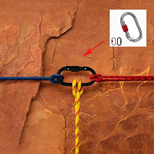 BYANG Heavy Duty Locking Climbing Carabiner Clip CE Rated 25 kN 5600 LB Rugged Terrain Approved Industrial Strength Twist Lock Carabiners Clips for Rigging, Ropes, Hammocks, Camping - Image 4