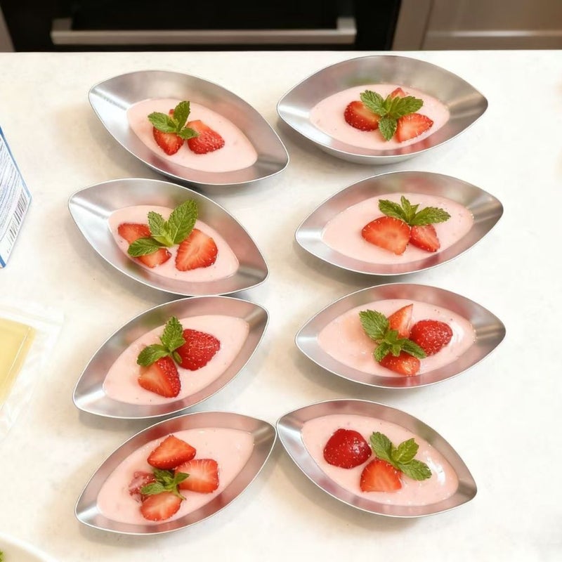 8pcs Boat Shaped Aluminum Tart Molds Non Stick Pudding Cups Durable Baking Molds For Pastries Eggs Dessert Holiday Party Kitchen Baking - Image 1