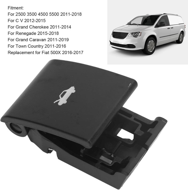 Hood Release Handle, Black ABS, OE 68085761AA for 2500 3500 4500 5500 2011-2018 - Durable Construction, Direct Fit Replacement, Easy Repair Solution for Multiple Vehicle Models - Image 3