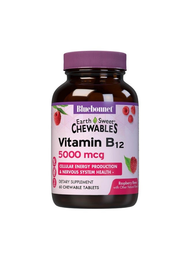 Nutrition Earth Sweet Vitamin B12 5000 Mcg Chewable Tablets Soyfree Glutenfree Kosher Certified Dairyfree Vegan Raspberry Flavored 60 Chewable Tablets 60 Servings