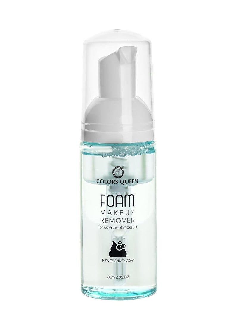 COLORS QUEEN Foam Makeup Remover Liquid 60ml Removes Waterproof Makeup Dirt All Skin Types Blue  - Image 4