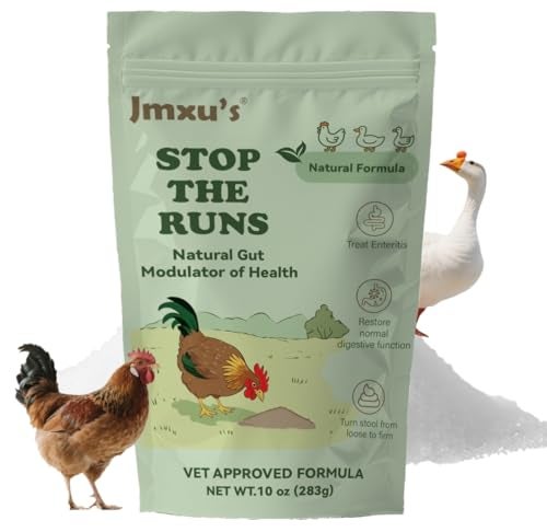 Jmxus Chicken Gut Modulator of Health Natural Formula Anti Diarrhea Modulator Powder for Chickens Poultry Control and Prevent Diarrhea Enteritis IssuesStop The Runs Supplement for Duck Goose10 oz - Image 1