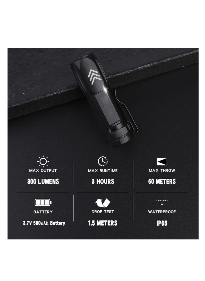 SYOSI Kh003 Mini Small Pocket Led Flashlight Usb Rechargeable High Lumens Bright Powerful Flashlights Pack Of 5  - Image 3
