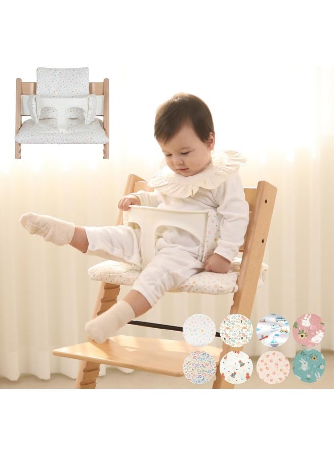 Gembebe Waterproof & Compatible Stokke Tripp Trapp Cushion Set - Easy to Clean - Made Fabric from Korea - 100% Cotton Stokke Tripp Trapp High Chair Cushion Set (Dino Friends) - Image 1