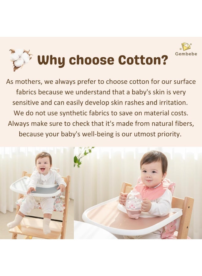 Gembebe Waterproof & Compatible Stokke Tripp Trapp Cushion Set - Easy to Clean - Made Fabric from Korea - 100% Cotton Stokke Tripp Trapp High Chair Cushion Set (Dino Friends) - Image 5