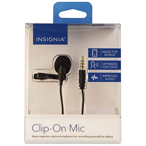 INSIGNIA Lavalier Microphone Clip on Mic Made for Mobile, Optimized for Voice, Improved Audio, Black - Image 1