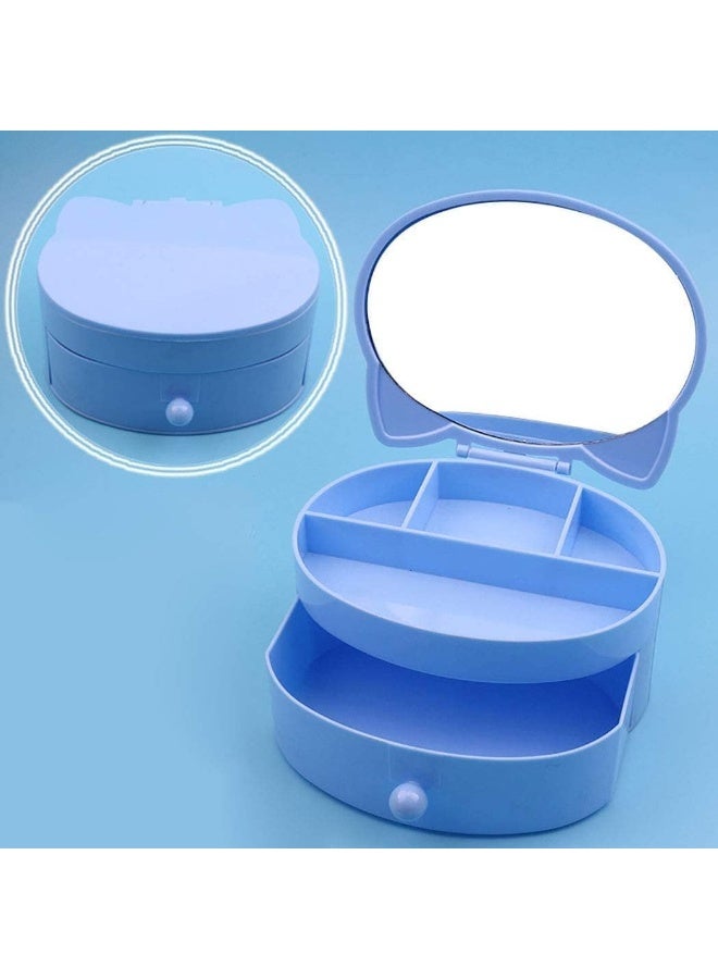 Cat Shape Jewelry Storage Box Plastic Role Play Toy DIY Kids Toys (BLUE) - Image 3