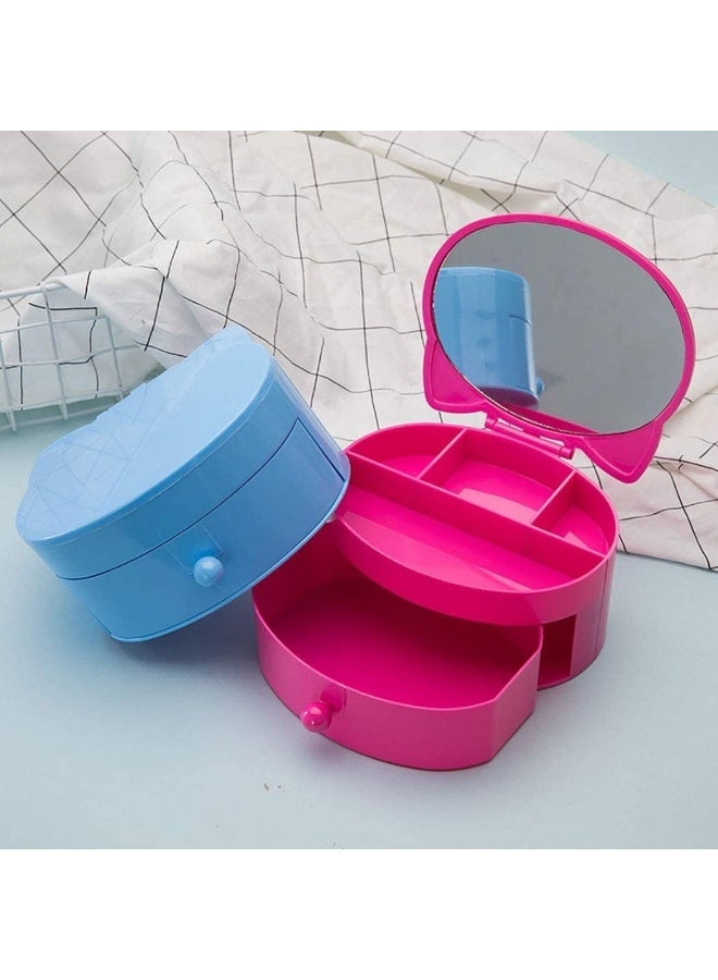 Cat Shape Jewelry Storage Box Plastic Role Play Toy DIY Kids Toys (BLUE) - Image 4