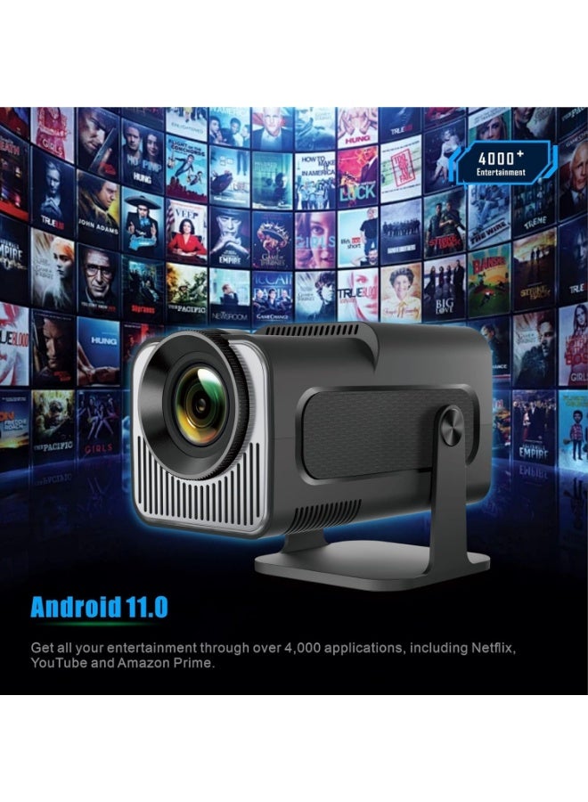 Mini Projector, HY320 Portable Projector, Support 4K 1080P with Dual-Band WIFI6 5G Wireless 5.0 Bluetooth Android 11, 180° Rotatable, Auto Keystone Correction, 40"-130" Screen Video Projector - Image 5