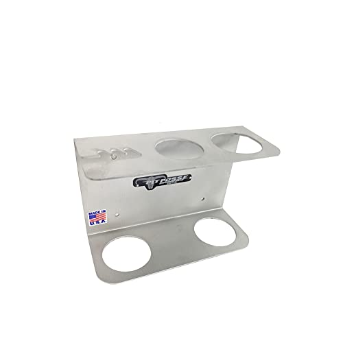 Pit Posse 572 Hand Grease Gun Holder Rack - Made in USA - Garage Organizer Aluminum Storage Caddy Wall Mount Accessory for Enclosed Trailer, Shop, or Garage (Silver) - Image 3