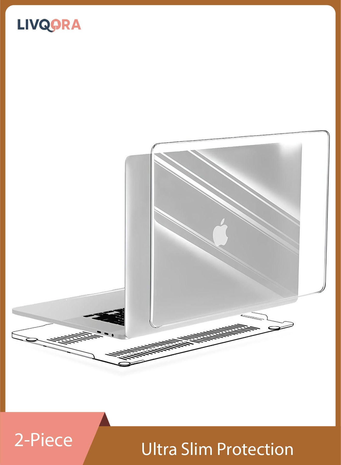 LIVQORA MacBook Air 13.6 Inch Case, Hard Shell Protective Laptop Cover Compatible with M2 M3 M4 Models, Slim Lightweight Protective Case