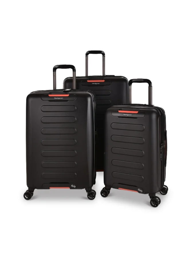 Hedgren Hedgren Travel PC Trolley 3-Piece Luggage Set HCMBY03N/3P Hard Shell Suitcase Set with TSA Lock & 4 Double Spinner Wheels (S, M, L)