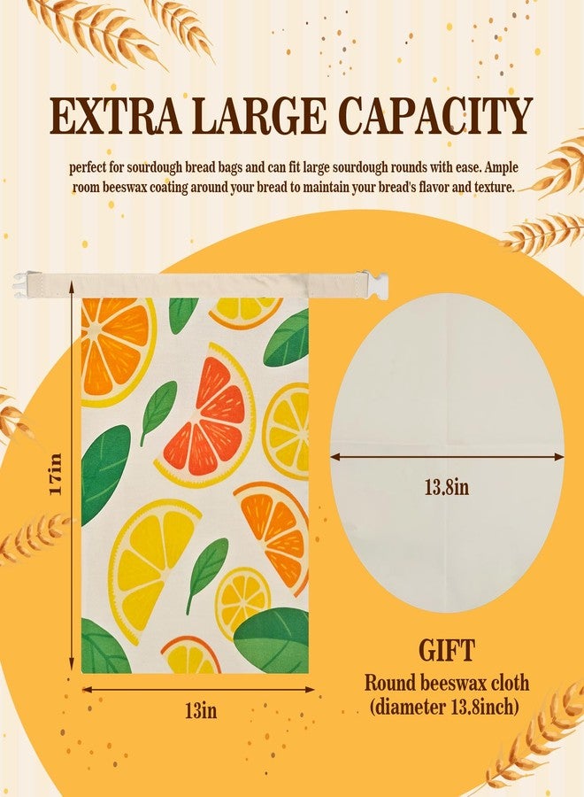 MIQQFUT Beeswax Bread Bags for Sourdough 2 Pack 13"x17" Eco-Friendly Reusable Linen Cotton Storage Bags with Zipper Closure for Homemade Bread Fresh-Keeping, Freezer-Safe (Blood orange) - Image 5