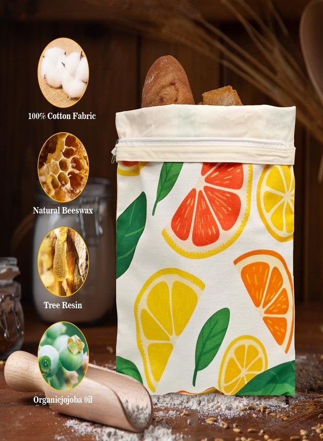 MIQQFUT Beeswax Bread Bags for Sourdough 2 Pack 13"x17" Eco-Friendly Reusable Linen Cotton Storage Bags with Zipper Closure for Homemade Bread Fresh-Keeping, Freezer-Safe (Blood orange) - Image 4