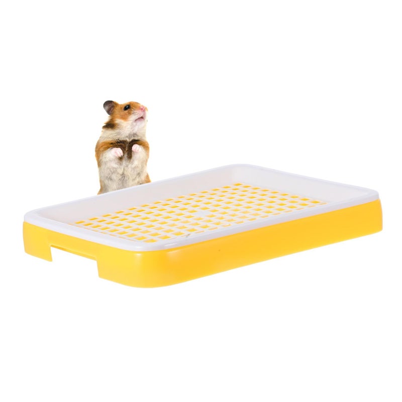 Yellow Potty Training Tray for Small Animals Guinea Pigs Ferrets Bunnies Indoor Outdoor Use Easy to Clean - Image 2