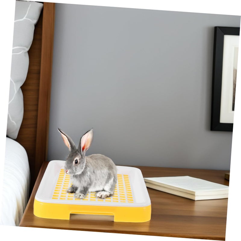 Yellow Potty Training Tray for Small Animals Guinea Pigs Ferrets Bunnies Indoor Outdoor Use Easy to Clean - Image 5