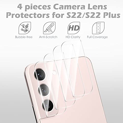 imluckies Camera Lens Protector for Samsung Galaxy S22 & S22 Plus [4 pack], Scratch-resistant Tempered Glass Back Camera Lens Cover, Ultra-thin, Easy Installation Lens Protector, Clear - Image 3