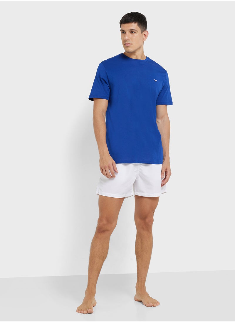 EMPORIO ARMANI Beachwear Logo Crew Neck T-Shirt  - Image 4