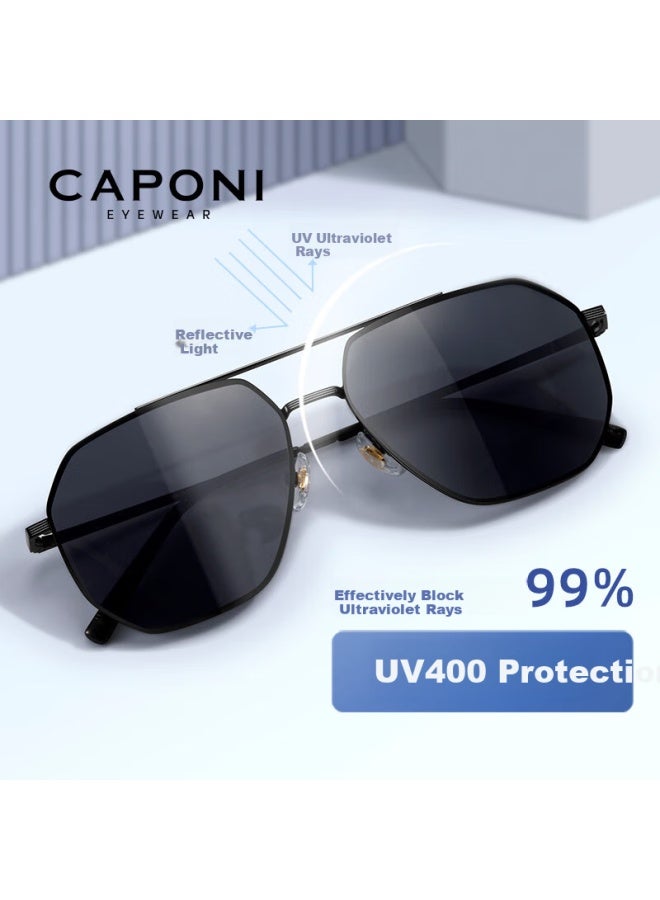 Caponi Polarized Driving Sungl For Men, Aviator-style Fashionable Uv Protection Gl, High-definition Driving Goggles For Fishing And Camping - Image 2