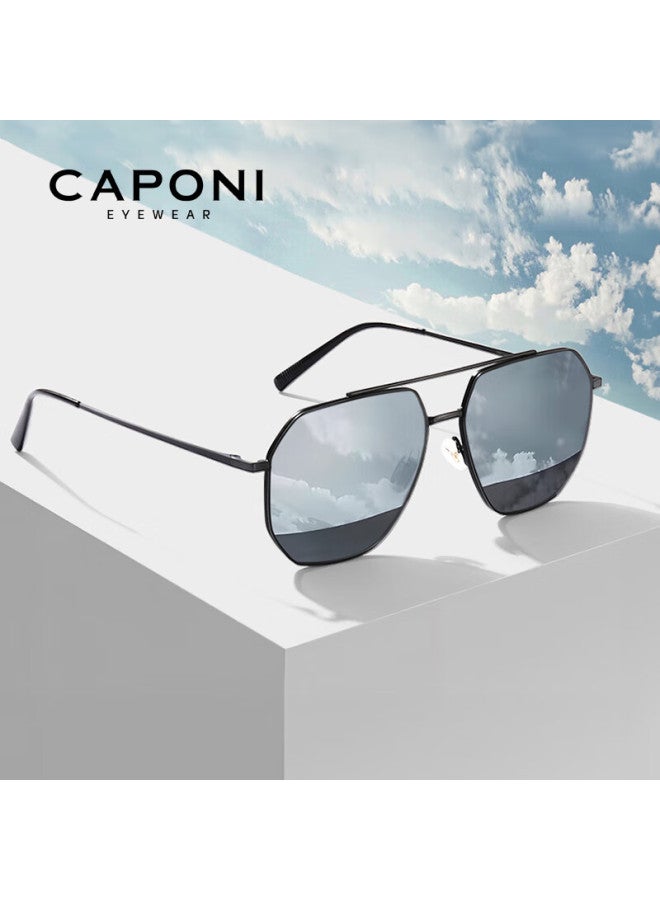 Caponi Polarized Driving Sungl For Men, Aviator-style Fashionable Uv Protection Gl, High-definition Driving Goggles For Fishing And Camping - Image 1