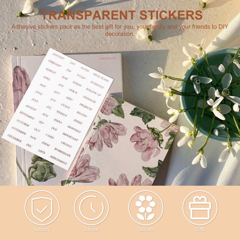 Rose Gold Foil Scrapbook Stickers Planner Decoration with English Month Phrases for Journaling DIY - Image 4
