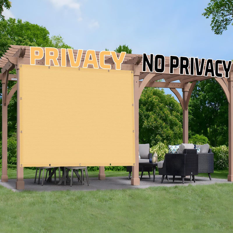 SUNNY GUARD Shade Cloth 4/6/8/10/12 FT Sun Shade Screen Fabric Shade Cover Tarp with Grommets for Pergola Backyard Garden, Sand - Image 3