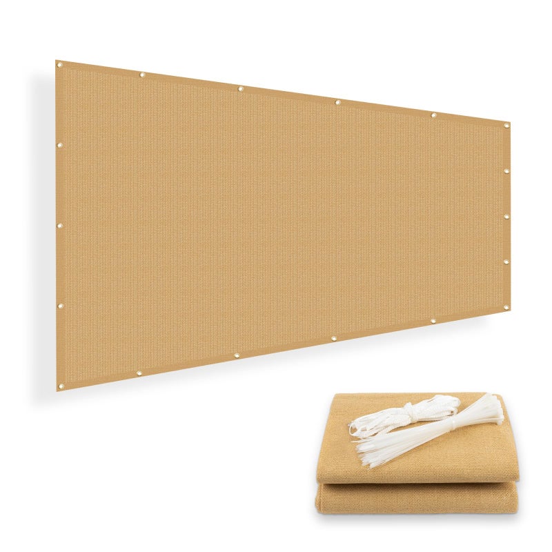 SUNNY GUARD Shade Cloth 4/6/8/10/12 FT Sun Shade Screen Fabric Shade Cover Tarp with Grommets for Pergola Backyard Garden, Sand - Image 1