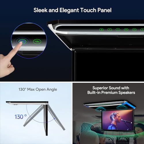 XTRONS® شاشة TFT رقمية فائقة النحافة 17.3 بوصة 16:9 بدقة FHD 1080P مشغل فيديو سيارة مثبت على السقف منفذ HDMI 1920 * 1080 عالية الدقة الكاملة (مع مكبر صوت مدمج) - Image 4