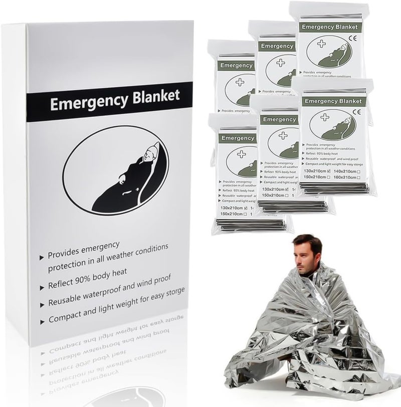BISONBERG Emergency Blankets Waterproof & Windproof Foil Blanket for Outdoor, Survival, Camping, Hiking - 130cmx 210cm - Image 1
