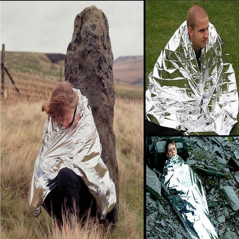 BISONBERG Emergency Blankets Waterproof & Windproof Foil Blanket for Outdoor, Survival, Camping, Hiking - 130cmx 210cm - Image 5