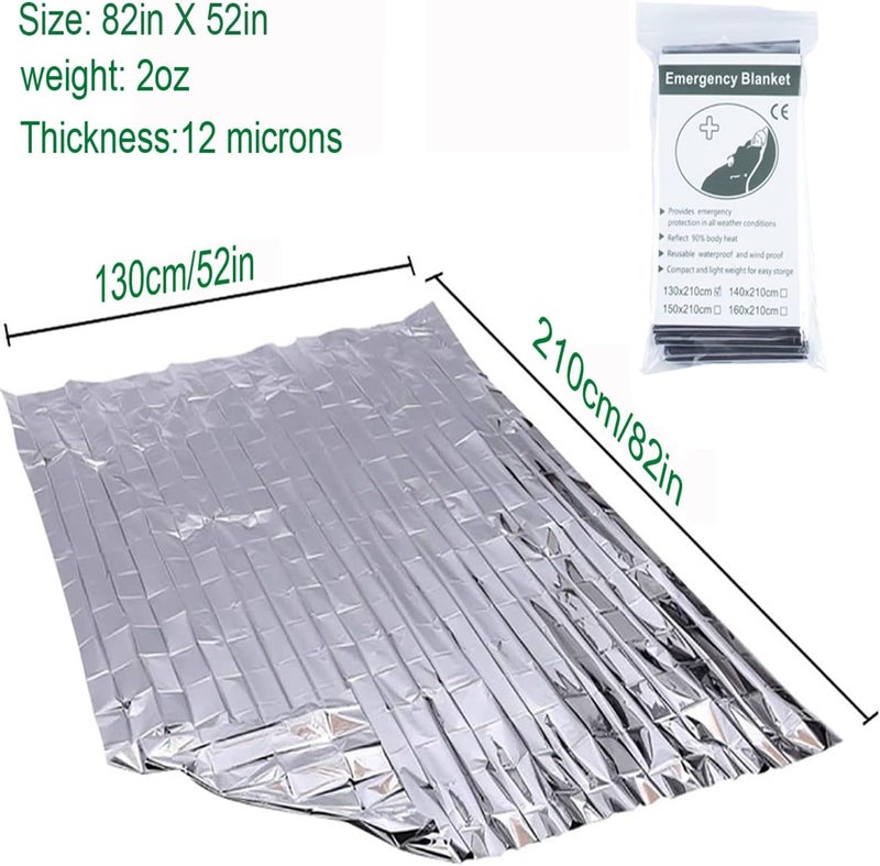 BISONBERG Emergency Blankets Waterproof & Windproof Foil Blanket for Outdoor, Survival, Camping, Hiking - 130cmx 210cm - Image 3