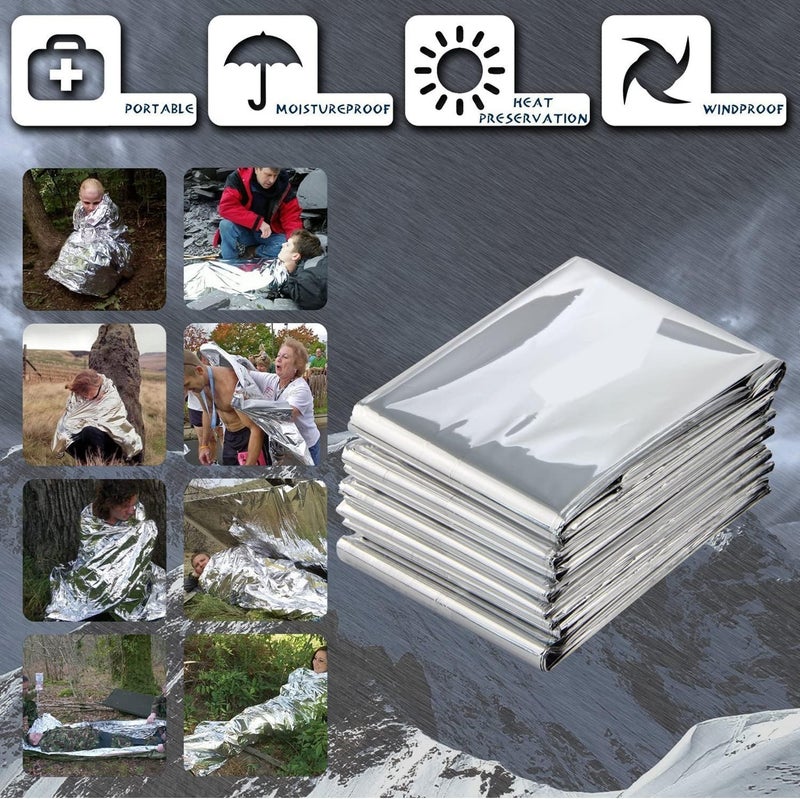 BISONBERG Emergency Blankets Waterproof & Windproof Foil Blanket for Outdoor, Survival, Camping, Hiking - 130cmx 210cm - Image 4