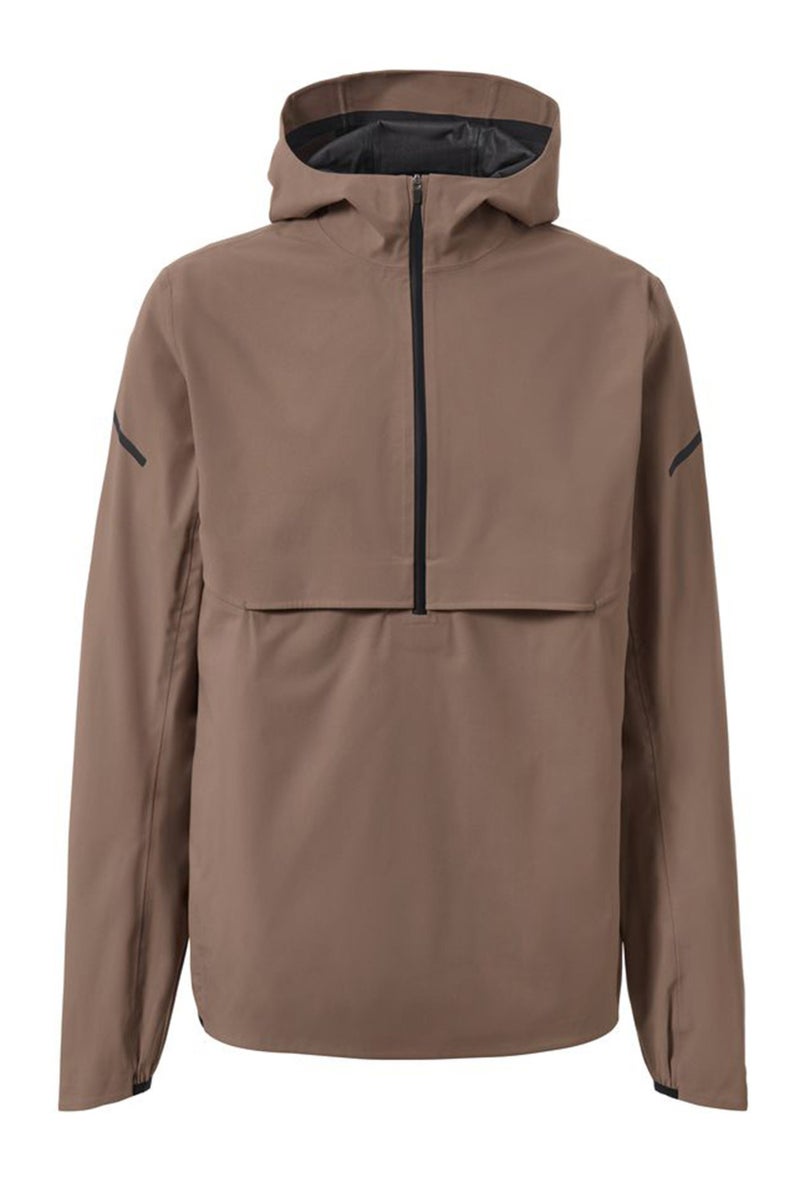 Tchibo Men Regular Fit Solid Running Rain Jacket, Brown  - Image 2