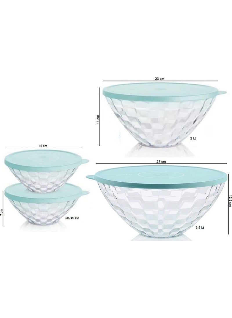 Tupperware Diamond Serving Set 4-Piece Refrigerator Storage Container Hsgl  - Image 2