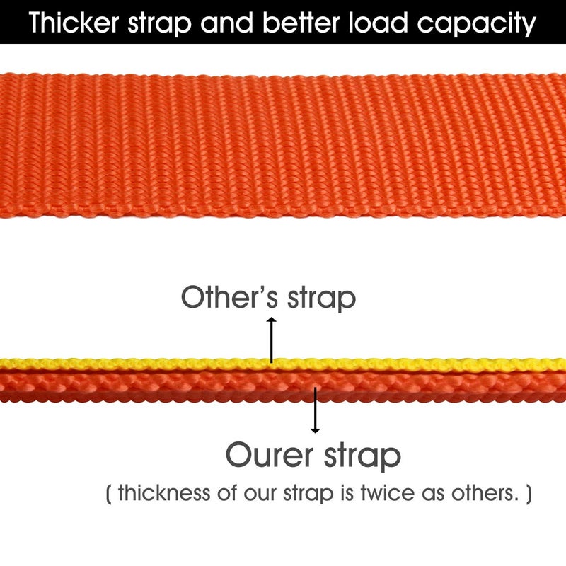 JCHL Tow Strap Heavy Duty with Hooks 2â€x20â€™ 15,000LB Recovery Strap 6,8 Tons Towing Strap with Safety Hooks Polyester - Image 4