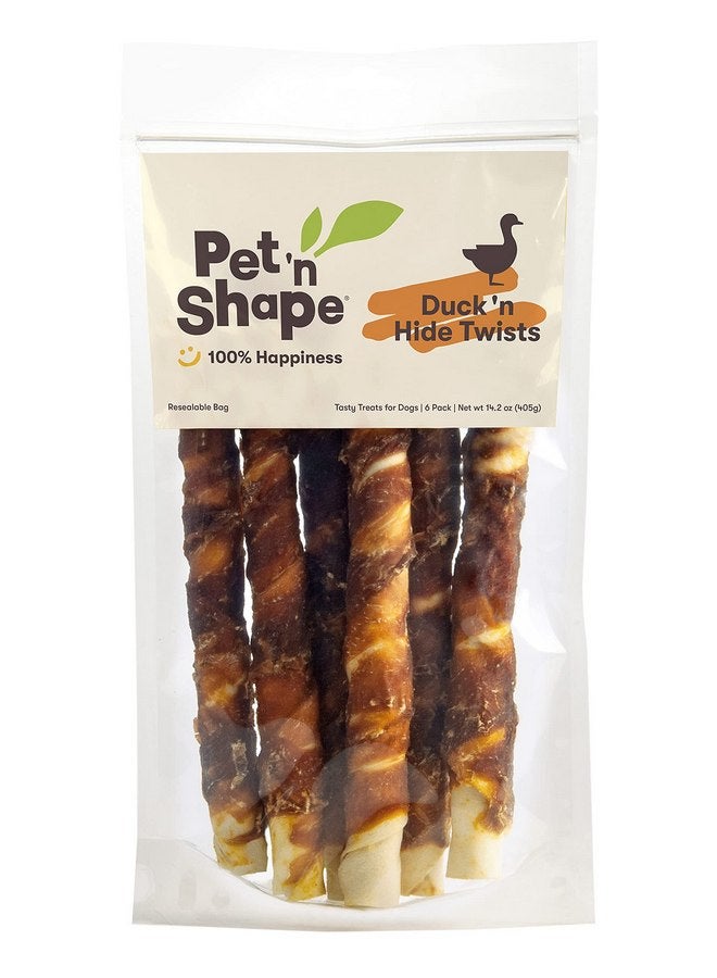 Pet 'n Shape Duck 'n Hide Twist - Duck Wrapped Rawhide Natural Dog Treats, Large, 6 Count - Image 1